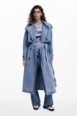 Wehkamp Desigual trenchcoat medium blue denim aanbieding