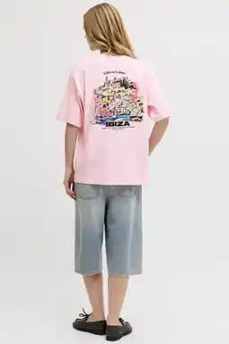 Wehkamp JJXX T-shirt met backprint lichtroze aanbieding