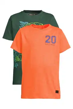 Wehkamp Orange Stars T-shirt - oranje/groen (set van 2) aanbieding
