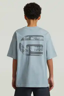 Wehkamp G-STAR T-shirt met backprint lichtblauw aanbieding