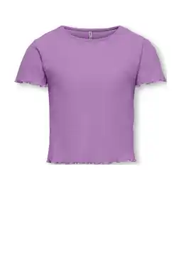 Wehkamp KIDS ONLY GIRL T-shirt rib gebreid paars aanbieding
