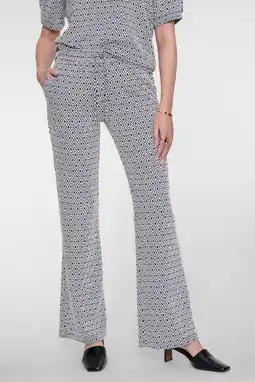 Wehkamp Geisha highwaist flared broek donkerblauw aanbieding