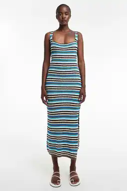 Wehkamp TOPSHOP gestreepte zomerjurk gebreid blauw aanbieding