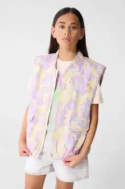 Wehkamp Shoeby gebloemde gilet lila met textuur aanbieding