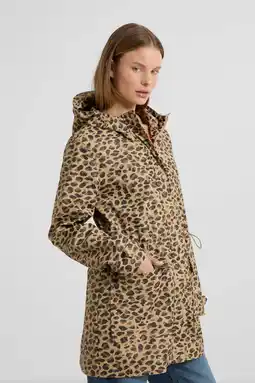 Wehkamp Anytime regenjas met capuchon leopard print aanbieding