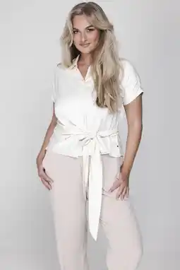 Wehkamp Accentil satijnen blouse ecru aanbieding