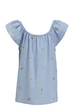 Wehkamp Me & My Monkey chambray top Polly lichtbkauw aanbieding