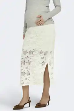 Wehkamp ONLY MATERNITY gebloemde zwangerschaps midi rok gehaakt wit aanbieding