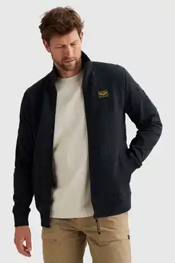 Wehkamp PME Legend sweatvest met textuur donkerblauw aanbieding