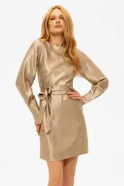 Wehkamp NIKKIE satijnen korte jurk taupe aanbieding