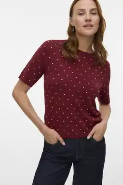 Wehkamp VERO MODA gebreide trui rood aanbieding