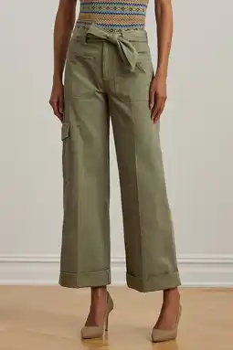 Wehkamp Lauren Ralph Lauren wide leg jeans kaki aanbieding