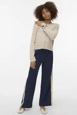 Wehkamp VERO MODA GIRL wide leg casual broek donkerblauw aanbieding