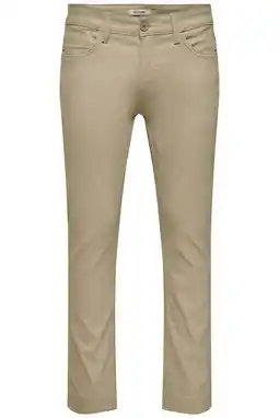 Wehkamp ONLY & SONS ONSLOOM slim casual broek beige aanbieding