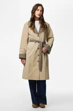Wehkamp PIECES trenchcoat beige aanbieding