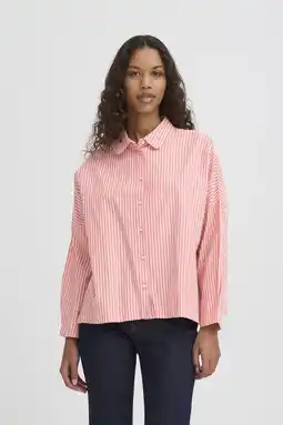 Wehkamp ICHI gestreepte blouse rood aanbieding