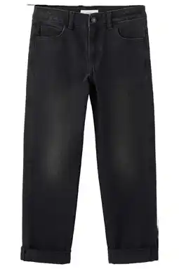 Wehkamp Mango Kids tapered jeans black denim aanbieding