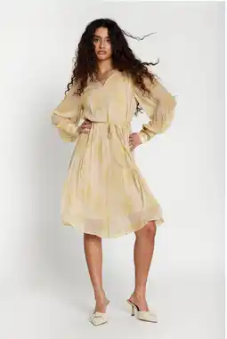 Wehkamp Bruuns Bazaar midi jurk beige aanbieding