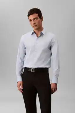 Wehkamp Calvin Klein slim zakelijk overhemd lichtblauw aanbieding