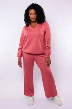 Wehkamp Exxcellent wide leg regularwaist broek ecru aanbieding