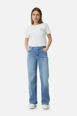 Wehkamp comma casual identity highwaist wide leg jeans medium blue denim aanbieding