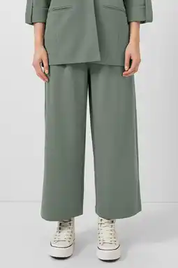 Wehkamp QS wide leg highwaist broek kaki aanbieding