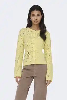 Wehkamp ONLY vest geel gebreid aanbieding