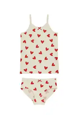 Wehkamp WE Fashion hemd + slip ecru/rood aanbieding