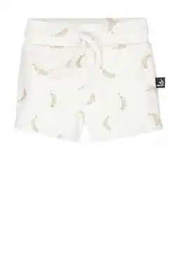 Wehkamp Babystyling baby sweatshort met all over print ecru/lichtbruin aanbieding
