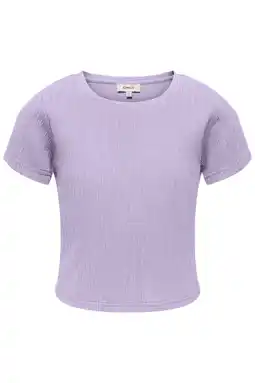 Wehkamp KIDS ONLY GIRL T-shirt met textuur lila aanbieding
