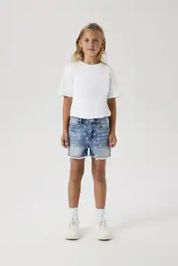 Wehkamp NAME IT KIDS mom denim short medium blue denim aanbieding