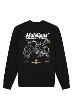 Wehkamp Malelions sweater met backprint met panterprint zwart aanbieding