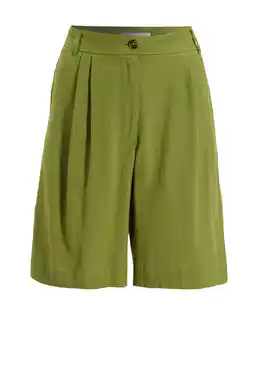 Wehkamp Ruby bermuda short met linnen olijfgroen aanbieding