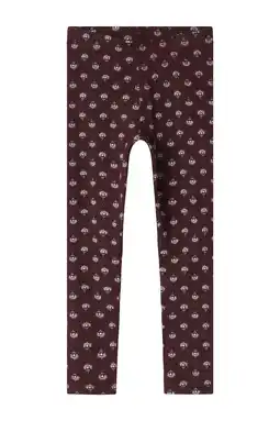 Wehkamp NAME IT MINI gebloemde legging roodbruin aanbieding