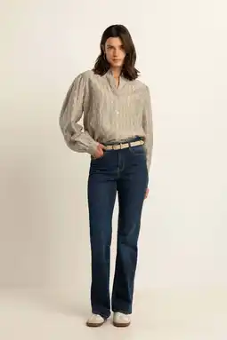 Wehkamp Expresso highwaist straight leg jeans dark blue denim aanbieding