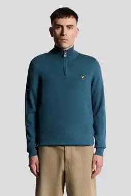 Wehkamp Lyle & Scott trui met wol fijn gebreid petrol aanbieding