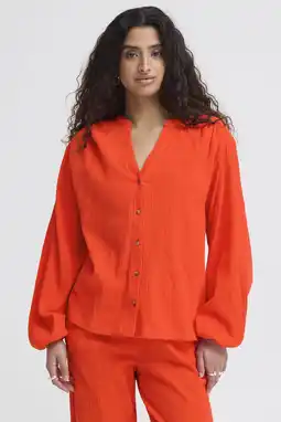 Wehkamp ICHI blouse donker oranje aanbieding