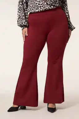 Wehkamp Miss Etam Plus flared highwaist flared broek donkerrood aanbieding