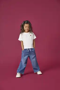 Wehkamp KIDS ONLY MINI wide leg jeans medium blue denim aanbieding