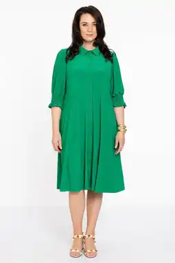 Wehkamp YOEK blousejurk DOLCE van travelstof groen aanbieding
