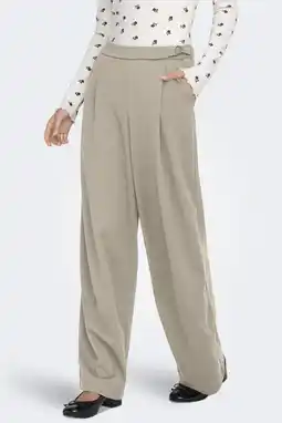 Wehkamp ONLY wide leg highwaist broek beige aanbieding