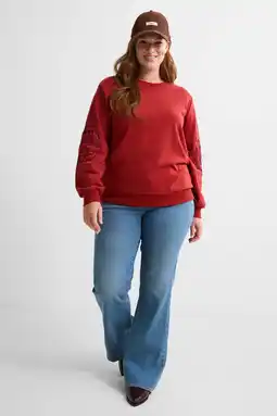 Wehkamp ONLY CARMAKOMA flared jeans light blue denim aanbieding