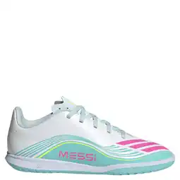 Wehkamp adidas Performance F50 Club IN junior voetbalschoenen wit/roze/lichtgroen aanbieding