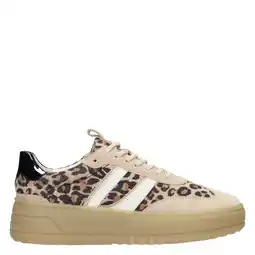 Wehkamp PS Poelman Anemone leren sneakers met panterprint bruin/beige aanbieding