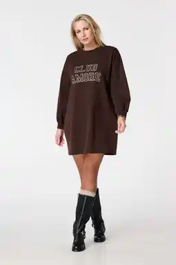 Wehkamp MS Mode sweatjurk donkerbruin aanbieding