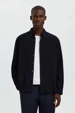Wehkamp Selected regular casual overhemd donkerblauw aanbieding