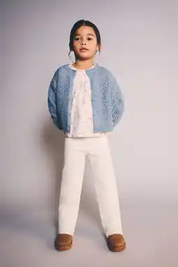 Wehkamp Mango Kids wide leg jeans beige aanbieding