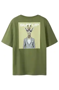 Wehkamp NAME IT KIDS T-shirt met backprint groen aanbieding