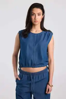 Wehkamp America Today denim top blauw aanbieding