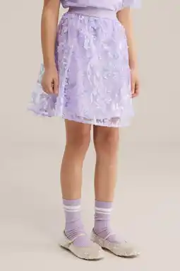 Wehkamp WE Fashion korte rok met glitter lila aanbieding
